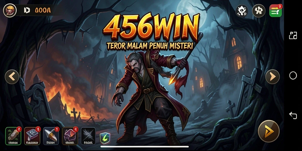 Screenshot utama 456WIN menampilkan suasana gelap dan menyeramkan dari gameplay.