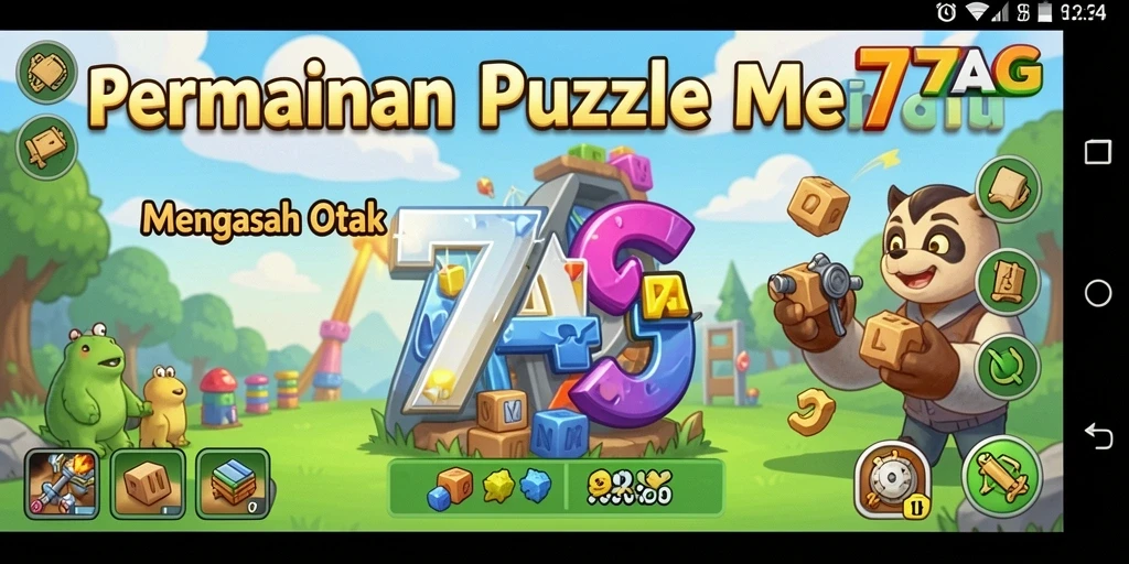 Screenshot utama 77AG menampilkan gameplay Puzzle yang mengasyikkan.