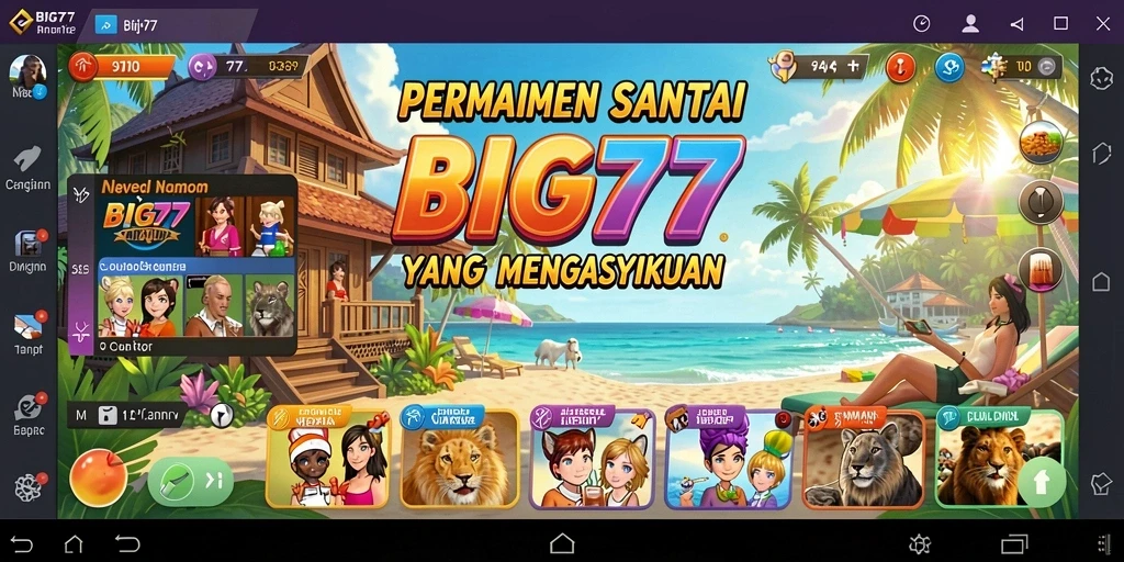 Screenshot dari permainan BIG77 dengan antarmuka menarik.