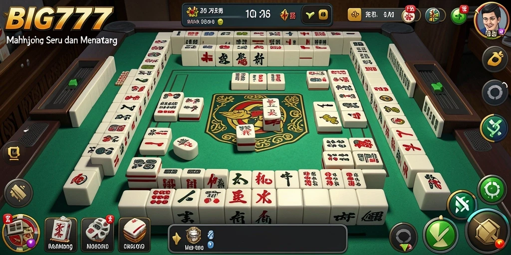 Tampilan menarik dari gameplay Mahjong di BIG777.