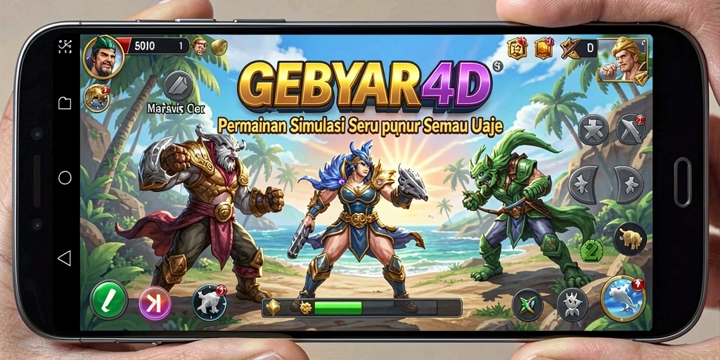 Tampilan gameplay GEBYAR4D dengan karakter dan lingkungan yang menarik.