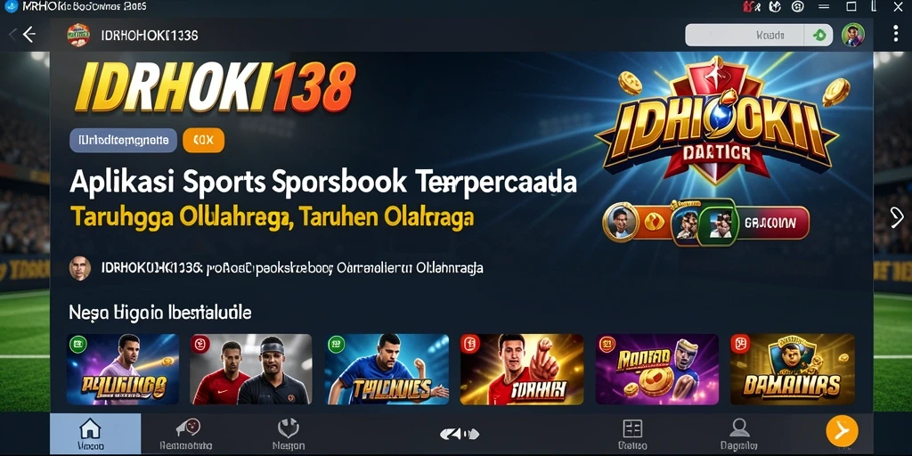Tampilan utama aplikasi IDRHOKI138 dengan fitur taruhan olahraga.