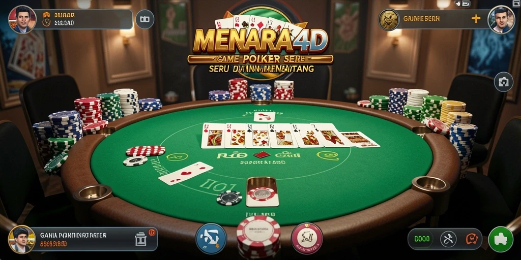 Tampilan gameplay Poker yang seru dan menegangkan di MENARA4D.
