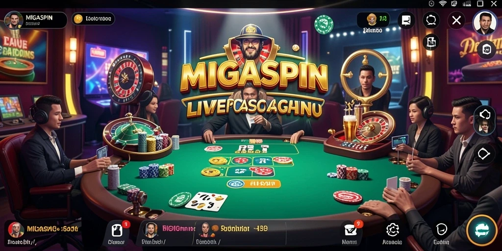 Tampilan gameplay Live Casino MIGASPIN yang menarik dan seru.