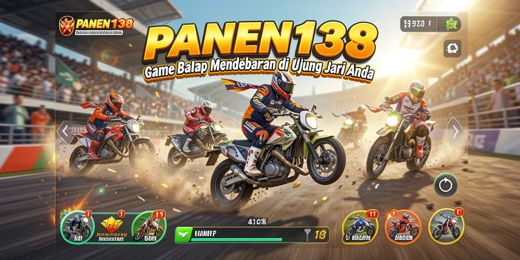 Screenshot gameplay menampilkan aksi balapan mendebarkan dari PANEN138.