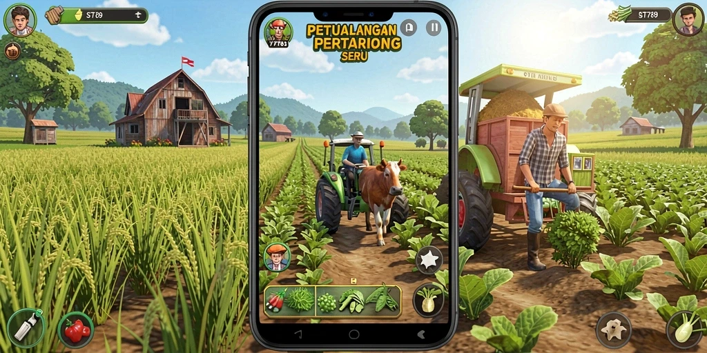 Screenshot ST789 menampilkan gameplay bertani yang menarik dan interaktif.