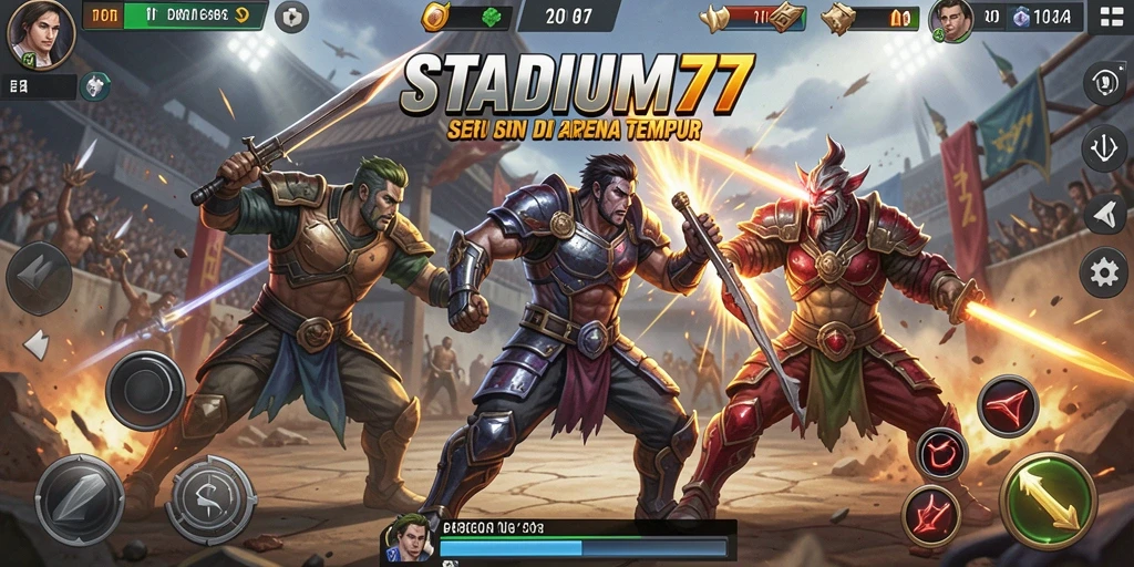 Tampilan seru dari pertarungan dalam STADIUM77 yang mendebarkan.