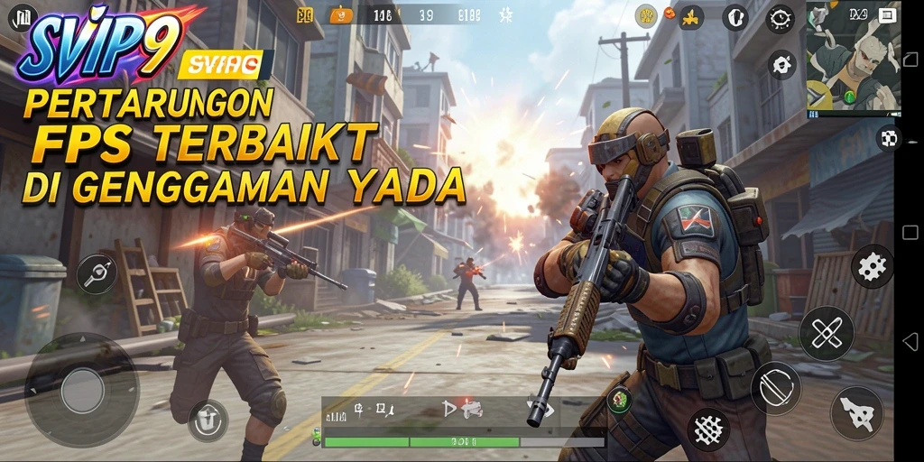 Screenshot SVIP9 menunjukkan aksi tembak-menembak yang intens dan mendebarkan.