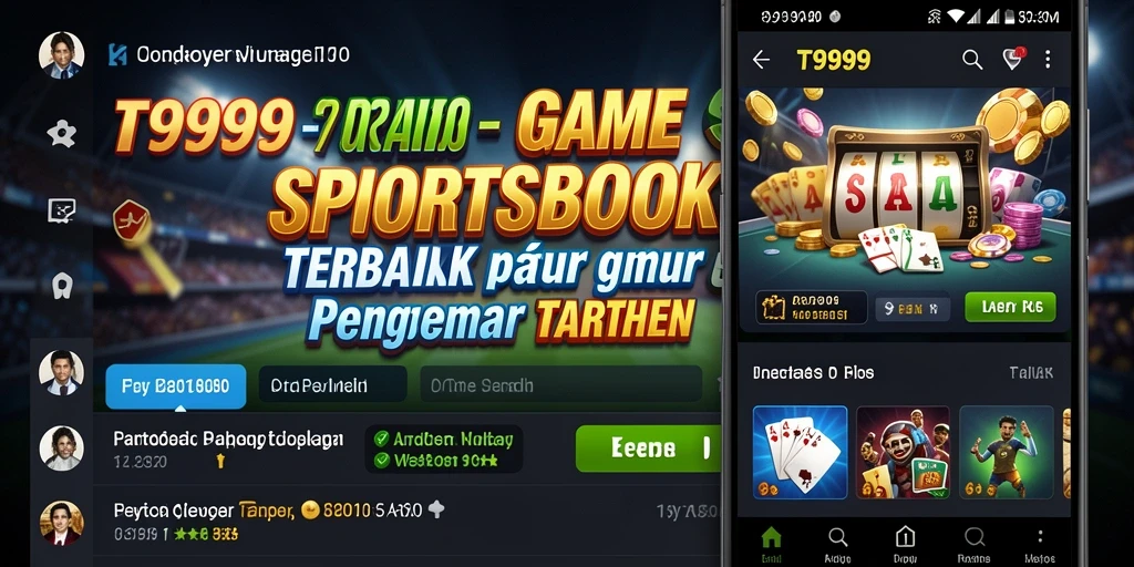 Screenshot gameplay T9999 yang menampilkan antarmuka Sportsbook yang menarik.