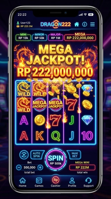 Tampilan antarmuka pengguna dari dragon222 yang intuitif.